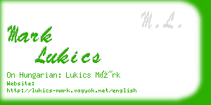 mark lukics business card